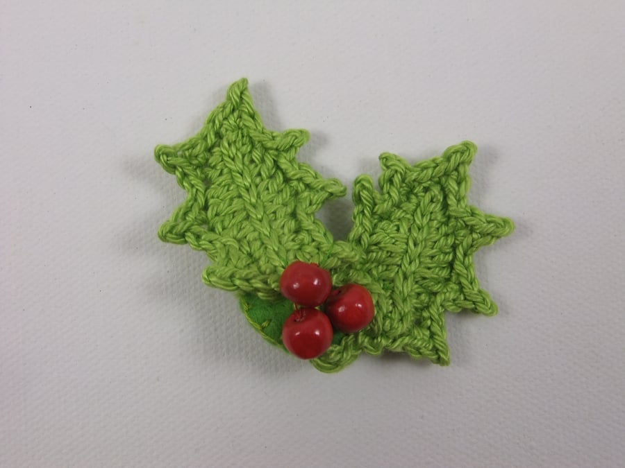 Jolly Holly Day Brooch on Tag