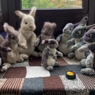Rabbit doorstop hand knit 