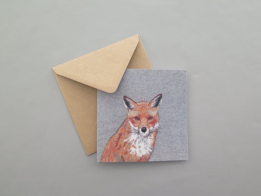 Fox Greetings Card, card for animal lover, blank card