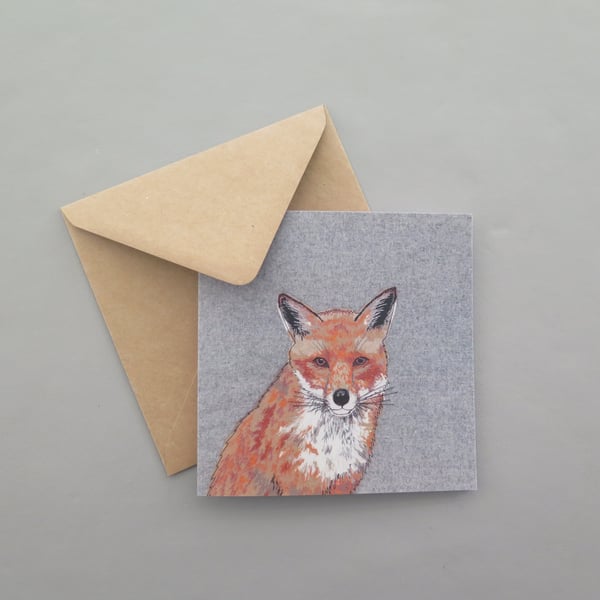 Fox Greetings Card, card for animal lover, blank card