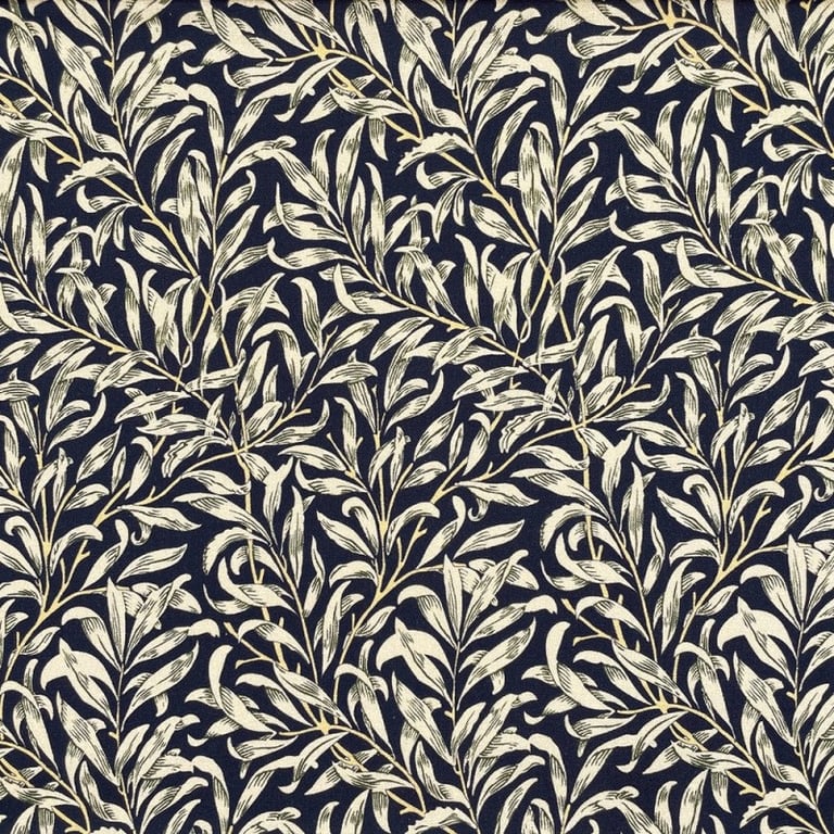 6 William Morris Navy  Napkins 40 x 40cm. Willow Bough