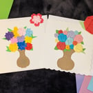 Free shipping - 3D Origami Flower Bouquet Card - Bottle of Flowers 