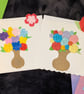 Free shipping - 3D Origami Flower Bouquet Card - Bottle of Flowers 
