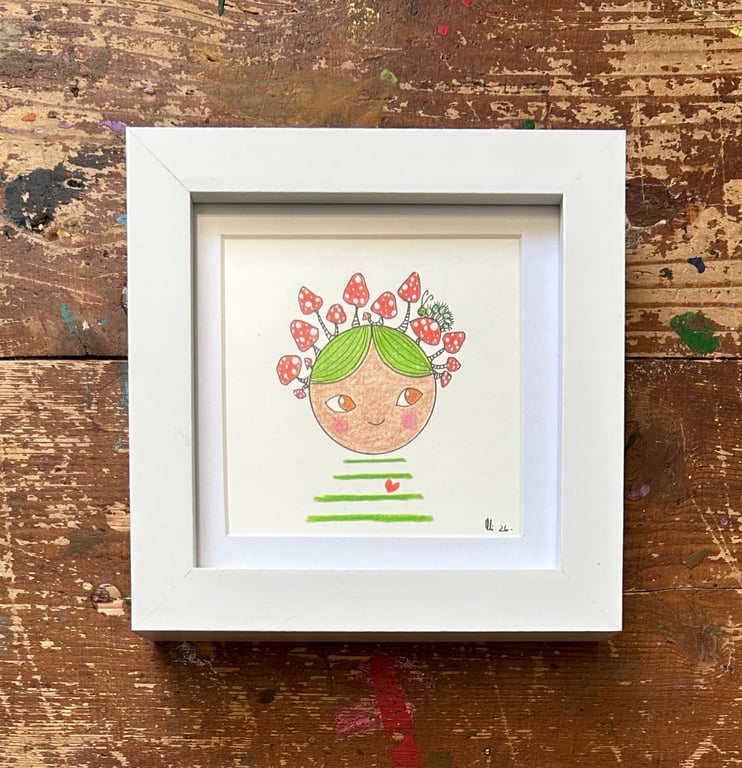 Vera - Framed Original Mini Illustration 