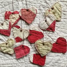 Antique quilt and patchwork hearts