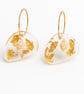 Shell & Gold Leaf Resin Hoop Earrings – Coastal Dangle Drop Earrings