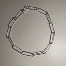 Sterling silver paperclip chain bracelet - handmade