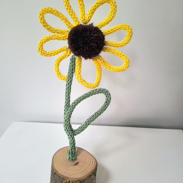 Happy knitted sunflower FREE POSTAGE