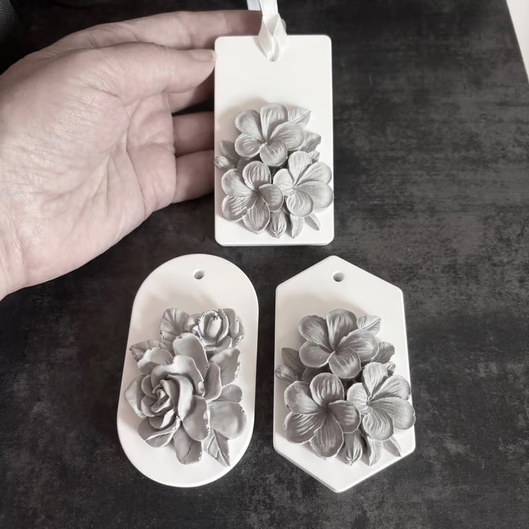 Floral Essential Oil Diffuser Tags Handmade Home Fragrance Gift set of 2