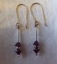 Sterling Silver & Rhodolite Garnet Earrings - Capricorn January Birthstone