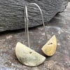  Brass Half Moon Long Dangle Earrings