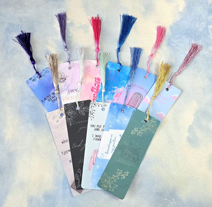 Taylor Swift Eras Lyrics Inspired Bookmarks