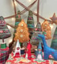 Folk inspired Christmas tree - tall blue coloured bobbin - Image 5