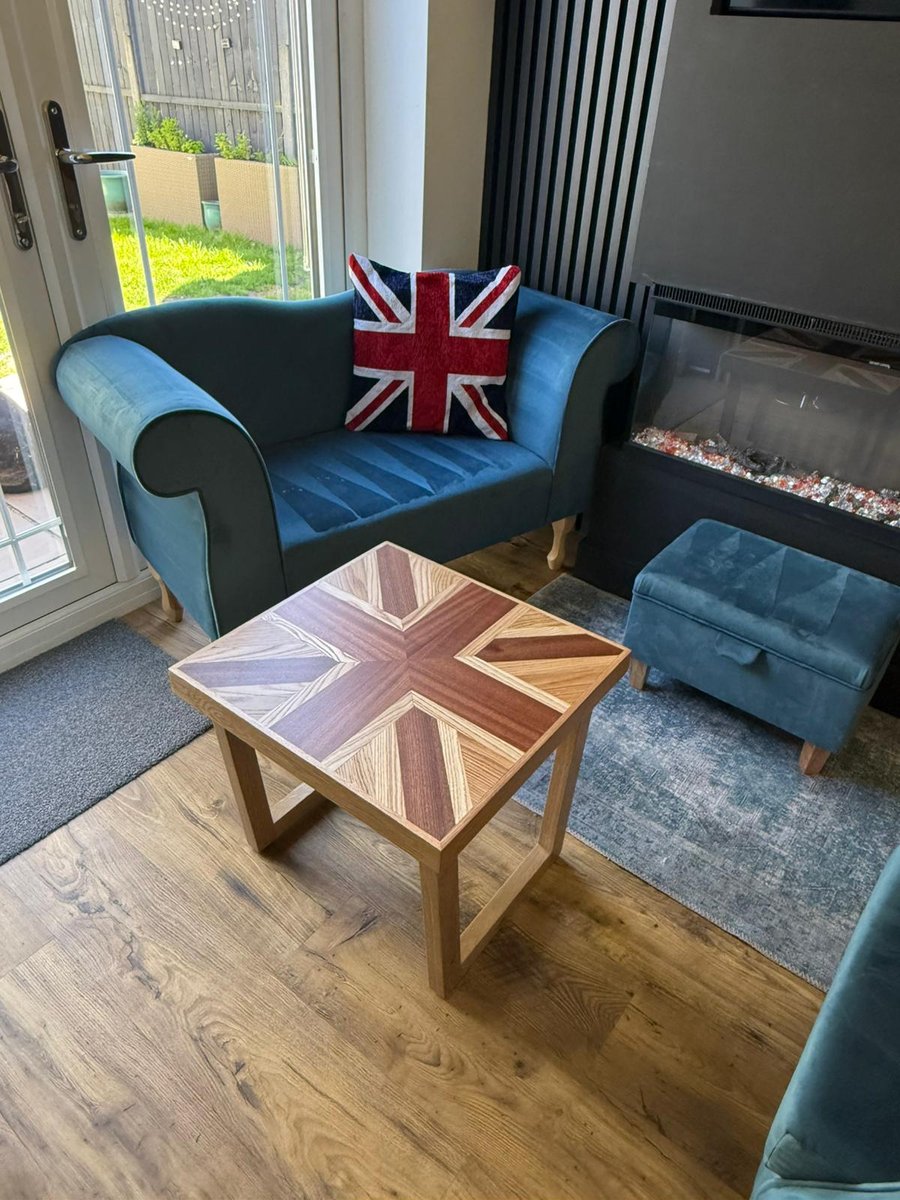 Handcrafted Union Jack side table.