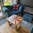 Handcrafted Union Jack side table.
