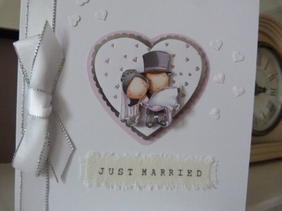 Heart  Just Married Wedding Card