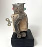 Handbuilt Ceramic Robot Sculpture - One-of-a-Kind Metallic Wobot - Image 3