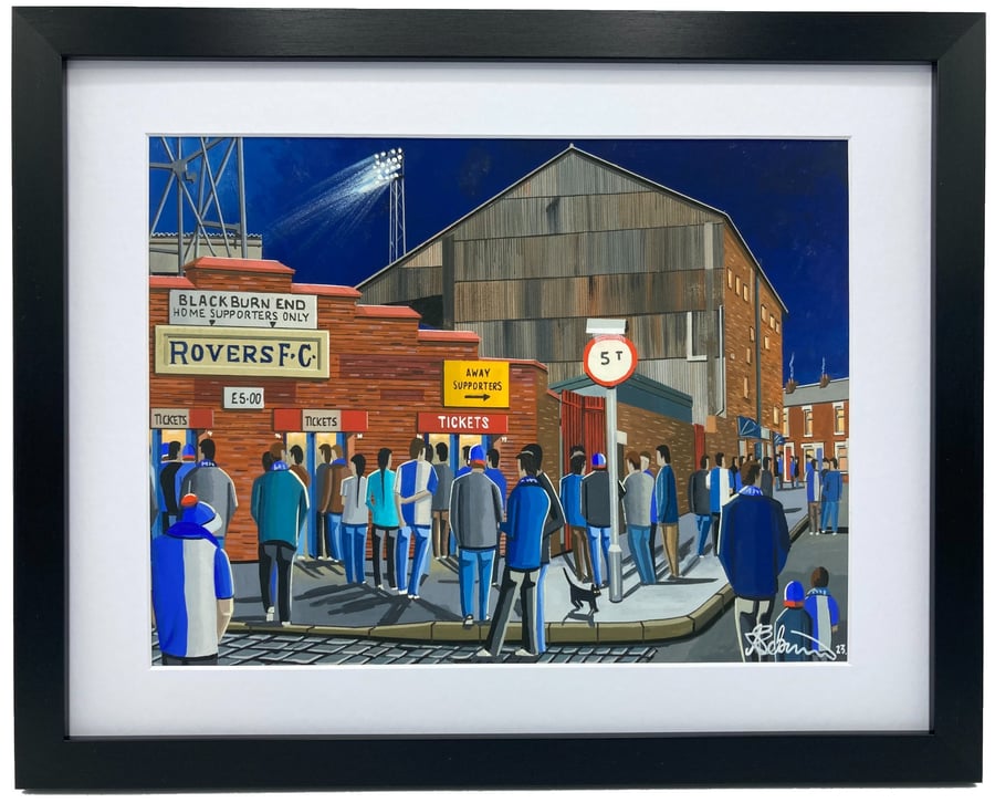 Blackburn. Framed & Unframed Fine Art Print. Retro Rovers Football Club FC Gift