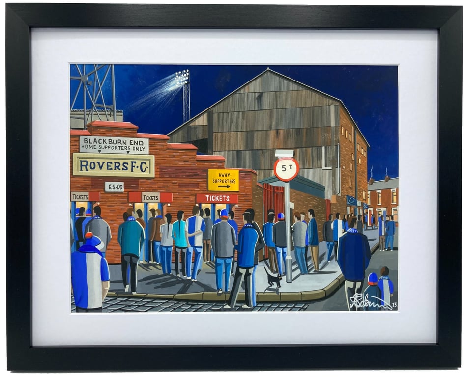 Blackburn. Framed & Unframed Fine Art Print. Retro Rovers Football Club FC Gift