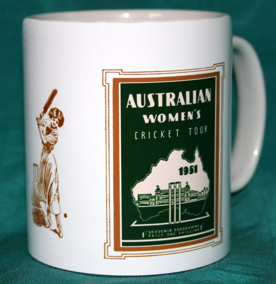 Cricket mug 1951 Australian Women's tour vintage design mug