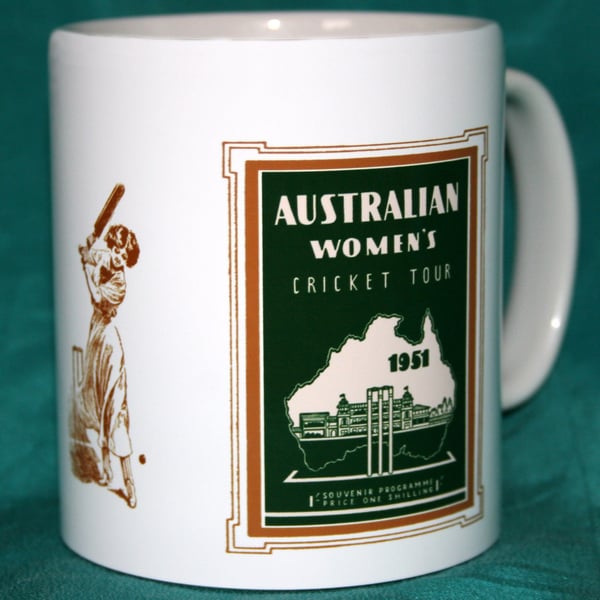 Cricket mug 1951 Australian Women's tour vintage design mug