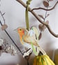 Robin and Snowdrop Wooden Hanging Decoration - Image 2