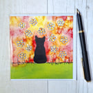 French Bulldog card (printed card).Birthday card. Any occasion card.