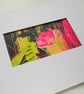 original acrylic painting embroidered abstract floral  - Image 4