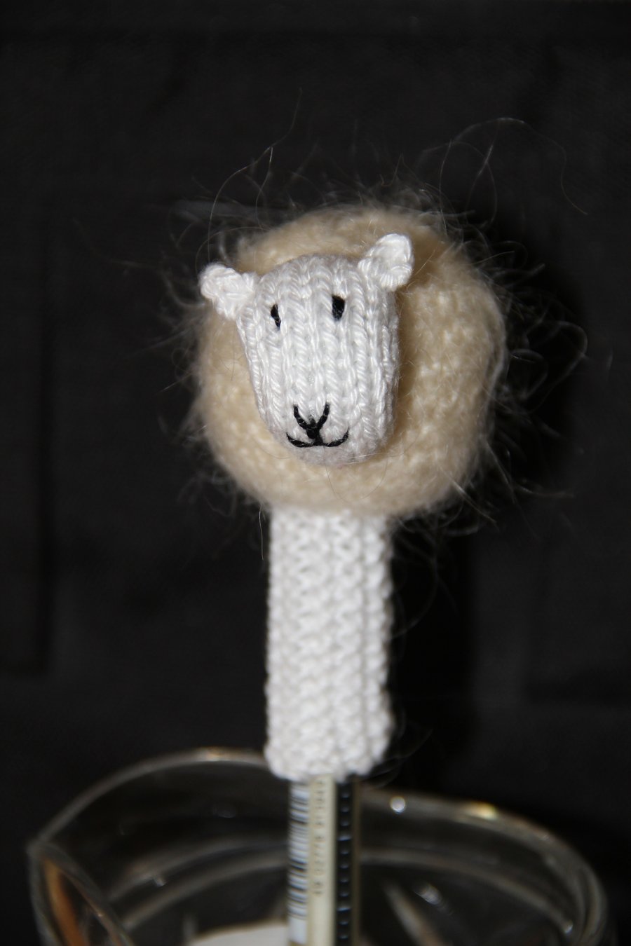Hand Knitted Sheep Pencil Topper