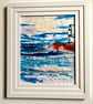 Lighthouse at Penmon Point, an embroidered seascape 