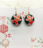 Gingerbread fabric button earrings festive jewellery - Image 7