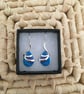 Vibrant Blue Teardrop Wave Earrings - Image 2