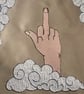 Embroidered Tarot inspired - The Finger - Velour  - Image 3