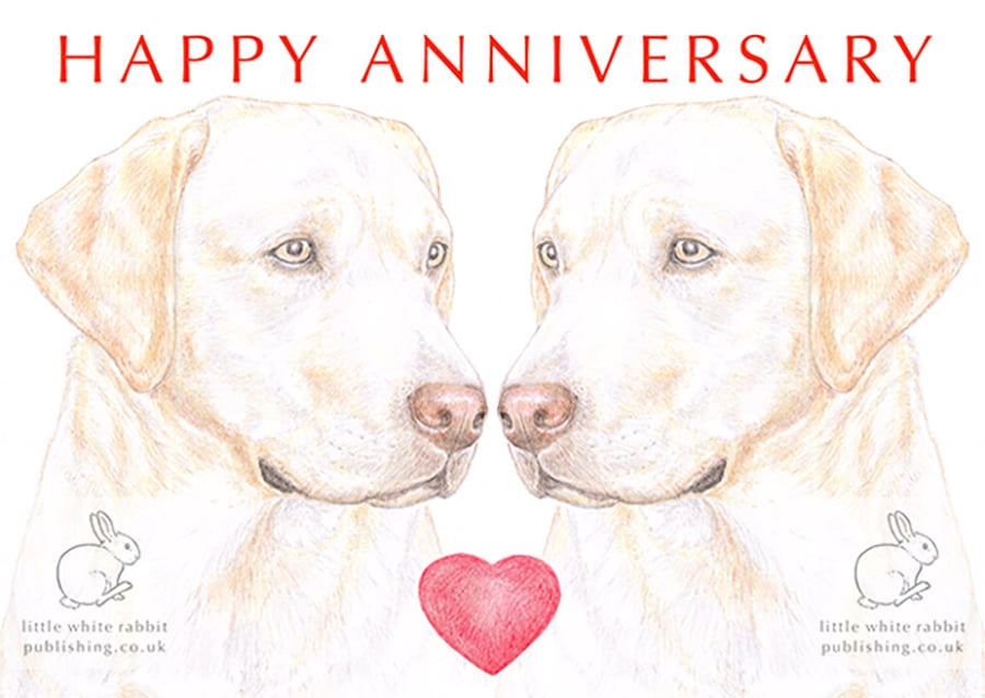 Yellow Labradors - Anniversary Card