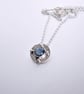 Blue Kyanite Pendant- celtic design recycled silver