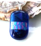 Dichroic Glass Pendant 271 Deep Blue Handmade with silver plated chain - Image 7