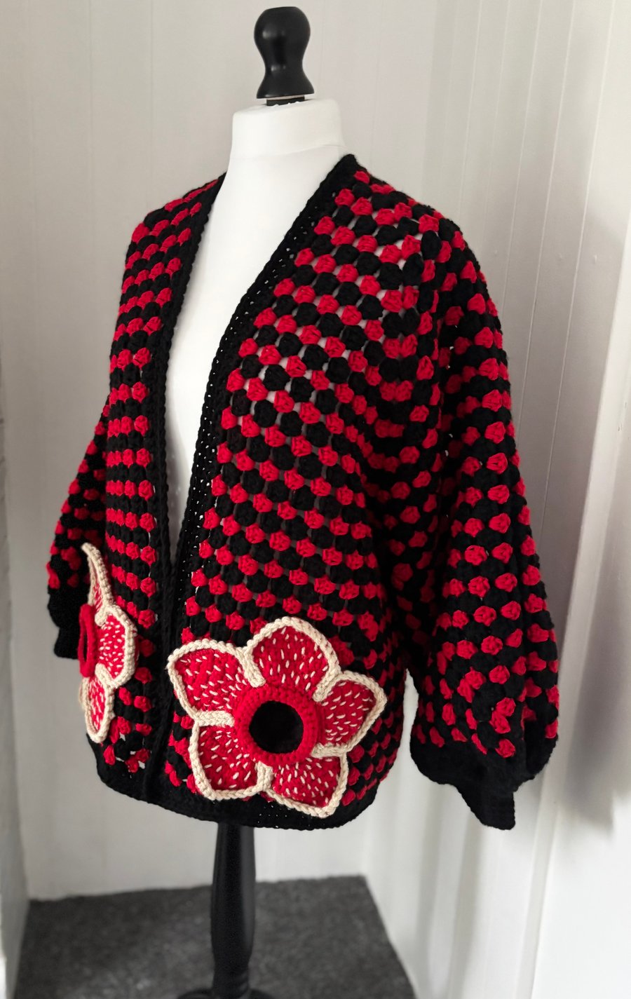 Stranger things ,demogorgon inspired crochet cardigan 