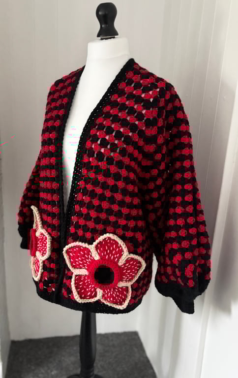 Stranger things ,demogorgon inspired crochet cardigan 