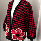 Stranger things ,demogorgon inspired crochet cardigan 