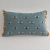 Sophie Allport Bees  Cushion Cover with Mustard  Pom Poms