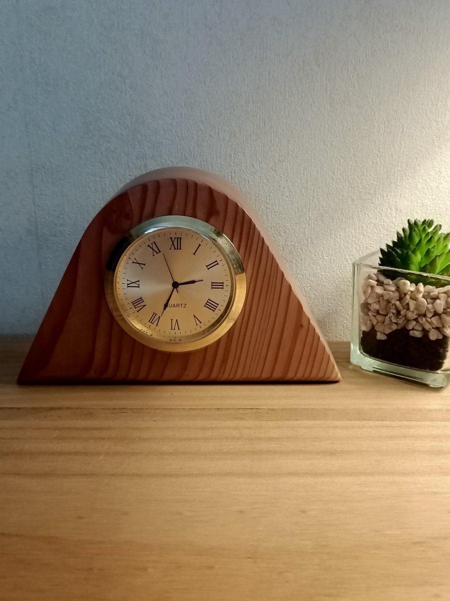 Wooden clock office desk shelf mantle bedside clock gift wooden gift 