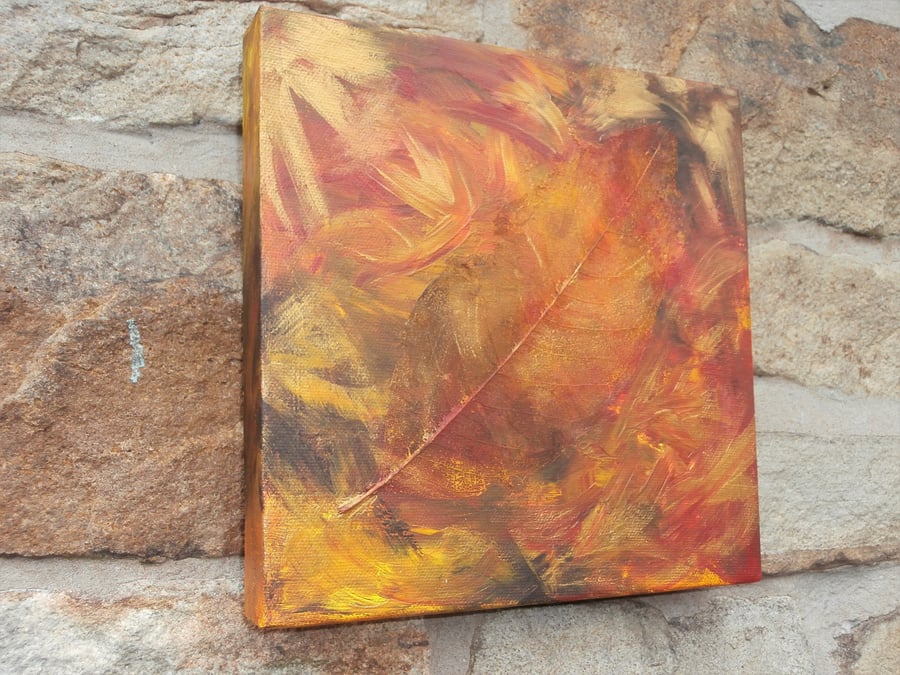 Original painting, original acrylic painting. 'Autumn leaf' 