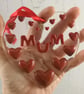 Handmade Fused Glass 3D Mum Hanging Heart Picture Decoration - Suncatcher - Image 8
