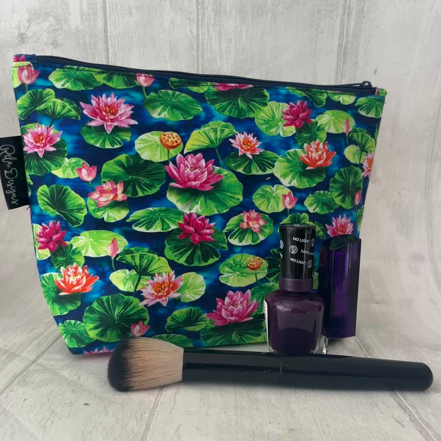 Makeup bag, water lillies
