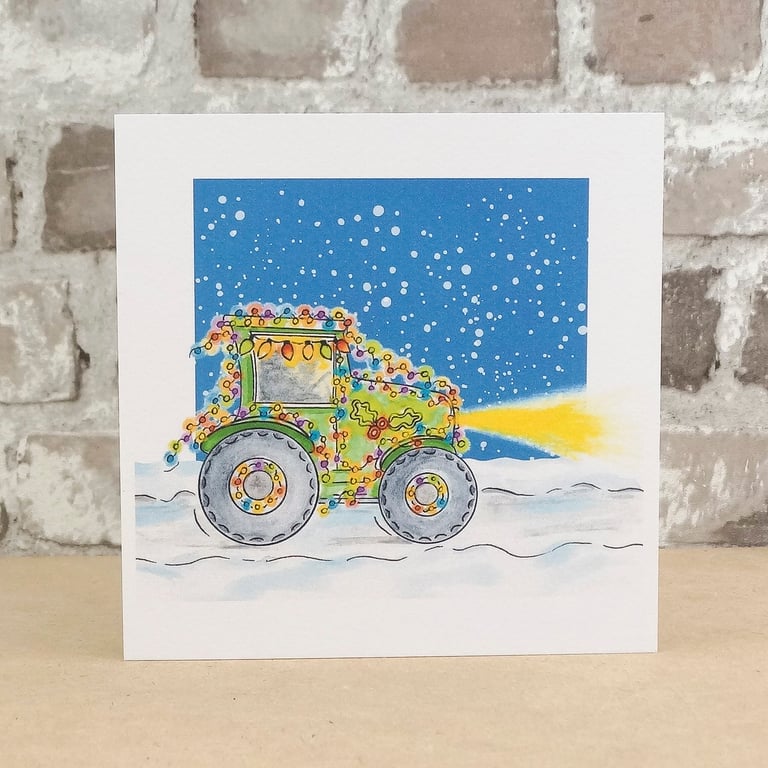Christmas Card Tractor