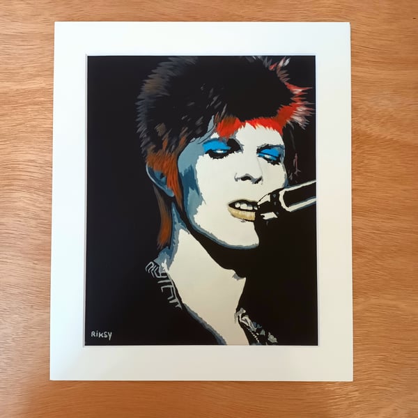 DAVID BOWIE ART PRINT WITH MOUNT