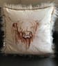 High Land Cow print faux fur cushions with Duck Feather square Pad  - Image 6