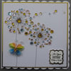 3D Luxury Handmade Card It's Your Birthday Make A Wish Gems Dandelions Butterfly