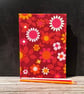 Handstitched 1960s Vintage Dekoplus Fabric Covered A5 Journal, Sketchbook,Orange