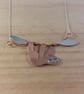 Copper and Sterling Silver Sloth Necklace (SKU130625)